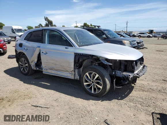 2023 Audi Q5 S line Premium Plus with VIN WA1EAAFY9P2134441, listed as a Copart auction lot 56649915 with 13,392 mi miles and Salvage title. Bid and sale history available at DreamBid. Image 4.