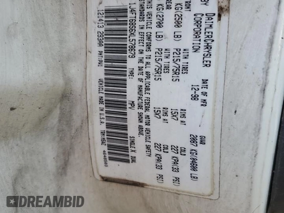 1999 Jeep Cherokee Sport with VIN 1J4FT68S6XL578679, listed as a Copart auction lot 76697394 with 196,110 mi miles and Salvage title. Bid and sale history available at DreamBid. Image 13.