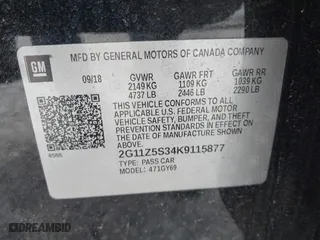 2019 Chevrolet Impala LT with VIN 2G11Z5S34K9115877, listed as a IAAI auction lot 41711297 with 145,340 mi miles. Bid and sale history available at carsss.com. Image 9.