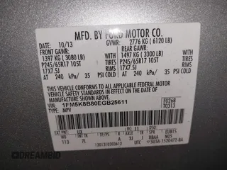 2014 Ford Explorer with VIN 1FM5K8B80EGB25611, listed as a IAAI auction lot 41339995 with 204,222 mi miles and . Bid and sale history available at carsss.com. Image 9.