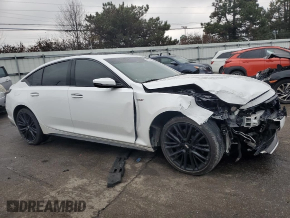 2021 Cadillac CT5 V-Series with VIN 1G6DV5RW6M0144314, listed as a Copart auction lot 45296315 with 35,030 mi miles and Salvage title. Bid and sale history available at DreamBid. Image 4.