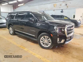 2021 GMC Yukon XL SLT with VIN 1GKS2GKD5MR361239, listed as a Copart auction lot 43741285 with 98,316 mi miles and Salvage Title. Bid and sale history available at carsss.com. Image 4.