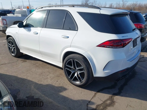 2021 Mercedes-Benz GLE 53 AMG with VIN 4JGFB6BB0MA262697, listed as a IAAI auction lot 41651486 with 52,111 mi miles and . Bid and sale history available at DreamBid. Image 3.