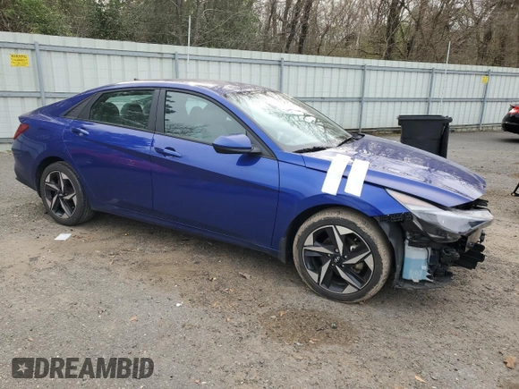 2023 Hyundai Elantra SEL with VIN KMHLS4AG9PU555411, listed as a Copart auction lot 47867865 with 23,460 mi miles and Salvage Title. Bid and sale history available at DreamBid. Image 4.