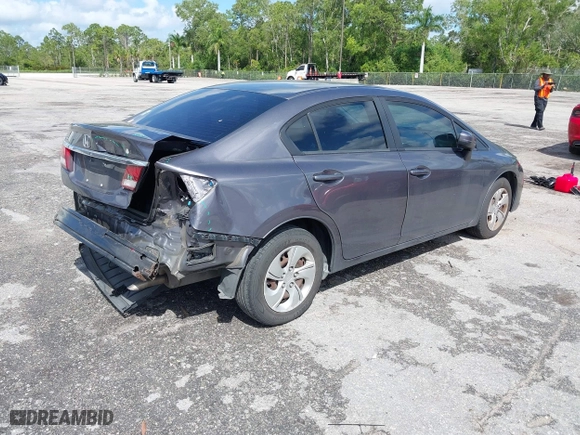 2015 Honda Civic Sedan LX with VIN 19XFB2F59FE119409, listed as a IAAI auction lot 41918479 with 116,895 mi miles. Bid and sale history available at carsss.com. Image 4.