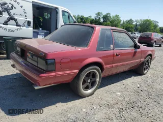 1990 Ford Mustang with VIN 1FACP40E5LF223413, listed as a Copart auction lot 62114315 with Not provided miles and Salvage title. Bid and sale history available at DreamBid. Image 3.