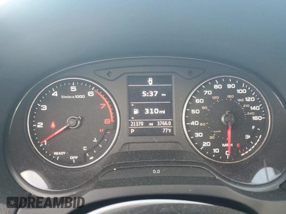 2017 Audi A3 2.0T Premium Plus with VIN WAUY8LFF6H1071831, listed as a Copart auction lot 75621344 with 21,370 mi miles and Salvage Title. Bid and sale history available at carsss.com. Image 9.
