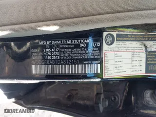 2013 Mercedes-Benz C-Class C 300 Sport with VIN WDDGF8AB1DA812151, listed as a IAAI auction lot 41814561 with 158,639 mi miles. Bid and sale history available at carsss.com. Image 9.