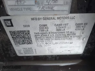 2019 GMC Sierra 1500 SLT with VIN 1GTU9DEL4KZ150449, listed as a IAAI auction lot 41187545 with 94,598 mi miles. Bid and sale history available at carsss.com. Image 9.