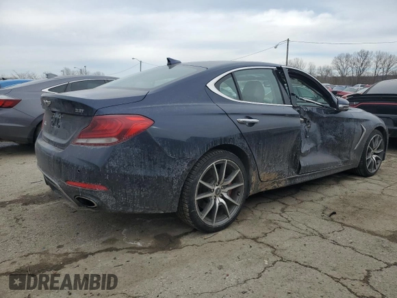 2019 Genesis G70 3.3T Advanced with VIN KMTG34LE5KU034162, listed as a Copart auction lot 46325915 with 76,555 mi miles and Salvage Title. Bid and sale history available at carsss.com. Image 3.