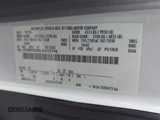 2020 Ford Transit с VIN 1FDBF6Z88LKA32248, выставлен на аукционе IAAI как лот 42589011 с пробегом Не указан миль и . История ставок и продаж доступна на DreamBid. Изображение 9.