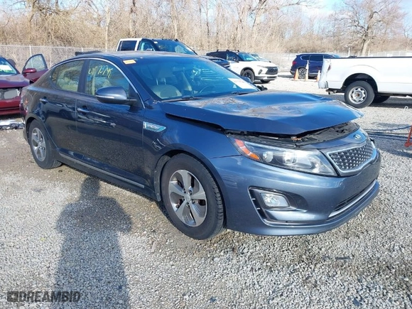 2014 Kia Optima Hybrid LX with VIN KNAGM4AD0E5064574, listed as a IAAI auction lot 41773748 with 250,994 mi miles. Bid and sale history available at carsss.com. Image 1.
