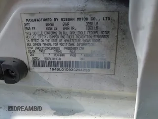 1999 Nissan Altima XE with VIN 1N4DL01D9XC204255, listed as a IAAI auction lot 42039345 with 214,039 mi miles and . Bid and sale history available at carsss.com. Image 9.