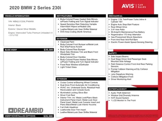 2020 BMW 2 Series 230i with VIN WBA2J1C09L7F46458, listed as a Copart auction lot 42691185 with 43,883 mi miles and Non Repairable. Bid and sale history available at carsss.com. Image 12.