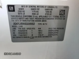 2012 GMC Terrain SLT-1 z VIN 2GKFLVEK9C6205552, wystawiony jako Copart lot #58825925 z przebiegiem 146 932 mil mil oraz Czysty tytuł • Clean title. Historia ofert i sprzedaży dostępna na DreamBid. Obrazek 12.