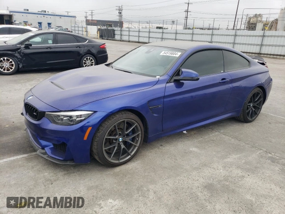 2019 BMW M4 CS with VIN WBS3S7C59KAC09429, listed as a Copart auction lot 54519804 with 0 mi miles and Salvage Title. Bid and sale history available at carsss.com. Image 1.