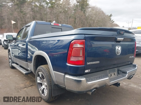2019 Ram 1500 Laramie with VIN 1C6SRFDT9KN588340, listed as a IAAI auction lot 41717183 with 56,623 mi miles. Bid and sale history available at carsss.com. Image 3.