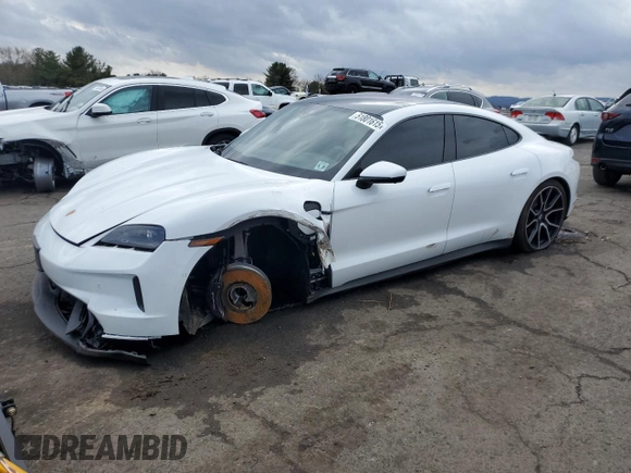 2025 Porsche Taycan with VIN WP0AA2Y18SSA09226, listed as a Copart auction lot 51801615 with 15,533 mi miles and Salvage title. Bid and sale history available at DreamBid. Image 1.