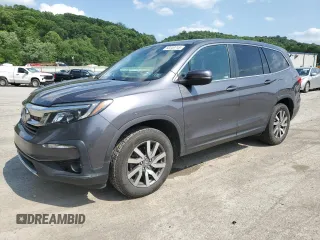 2019 Honda Pilot EX-L with VIN 5FNYF6H59KB084442, listed as a Copart auction lot 60449745 with 76,799 mi miles and Salvage title. Bid and sale history available at DreamBid. Image 1.