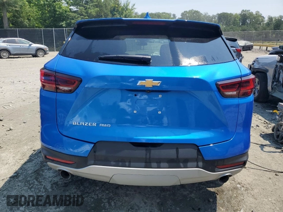 2025 Chevrolet Blazer LT with VIN 3GNKBHR49SS183795, listed as a Copart auction lot 60811965 with 5,001 mi miles and Clean title. Bid and sale history available at DreamBid. Image 6.