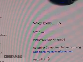 2022 Tesla Model 3 with VIN 5YJ3E1EA4NF191808, listed as a IAAI auction lot 39564406 with 6,756 mi miles. Bid and sale history available at carsss.com. Image 15.