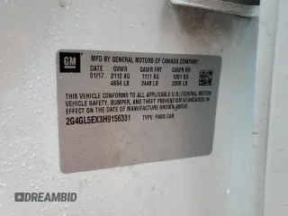 2017 Buick Regal Sport Touring z VIN 2G4GL5EX3H9156331, wystawiony jako Copart lot #88941035 z przebiegiem Nie podano mil oraz Szkoda całkowita • Salvage title. Historia ofert i sprzedaży dostępna na DreamBid. Obrazek 15.