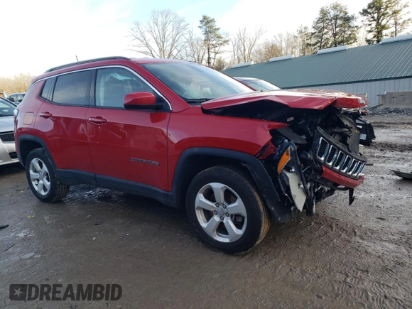 2019 Jeep Compass Latitude with VIN 3C4NJDBB9KT827915, listed as a Copart auction lot 85757104 with 14,713 mi miles and Salvage Title. Bid and sale history available at DreamBid. Image 4.