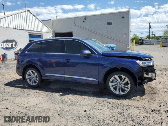 2021 Audi Q7 Premium with VIN WA1AJAF71MD041774, listed as a Copart auction lot 56676145 with 46,500 mi miles and Salvage title. Bid and sale history available at DreamBid. Image 4.
