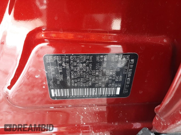 2022 Nissan Rogue Platinum with VIN JN8BT3DD0NW273981, listed as a Copart auction lot 88629405 with 28,133 mi miles and Salvage Title. Bid and sale history available at DreamBid. Image 13.