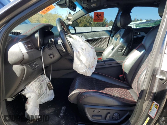 2019 Genesis G70 3.3T Advanced with VIN KMTG34LE1KU022137, listed as a Copart auction lot 76611254 with 59,082 mi miles and Salvage Title. Bid and sale history available at carsss.com. Image 7.