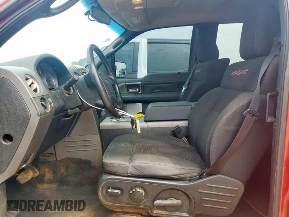 2008 Ford F-150 STX with VIN 1FTRX12W68KD11913, listed as a Copart auction lot 57166435 with 186,576 mi miles and Salvage title. Bid and sale history available at DreamBid. Image 7.