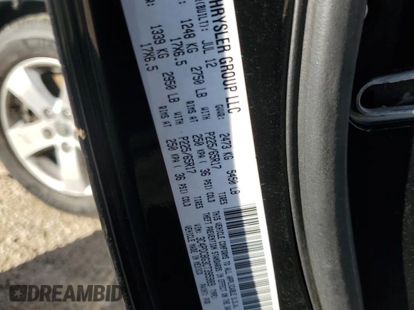 2012 Dodge Journey SXT with VIN 3C4PDCBG3CT395989, listed as a Copart auction lot 85507784 with Not provided miles and Salvage title. Bid and sale history available at DreamBid. Image 15.