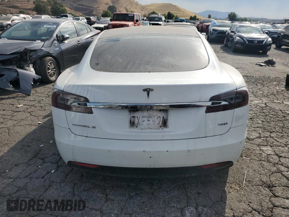 2016 Tesla Model S 90D with VIN 5YJSA1E25GF176897, listed as a Copart auction lot 65610575 with Not provided miles and Clean title. Bid and sale history available at DreamBid. Image 6.