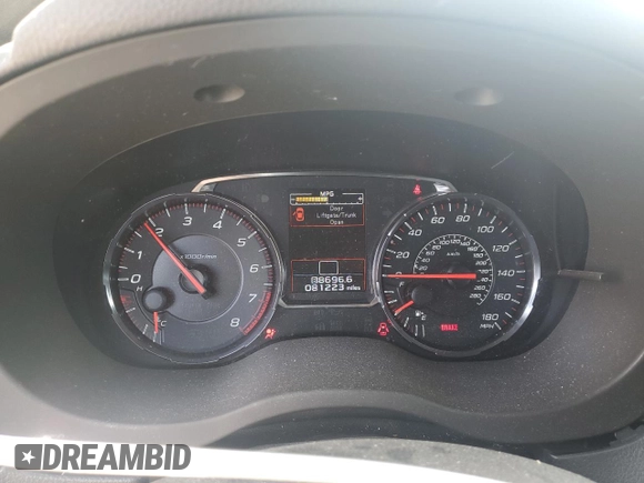 2018 Subaru WRX Premium with VIN JF1VA1C69J9835347, listed as a Copart auction lot 53796995 with 81,223 mi miles and Salvage title. Bid and sale history available at DreamBid. Image 9.