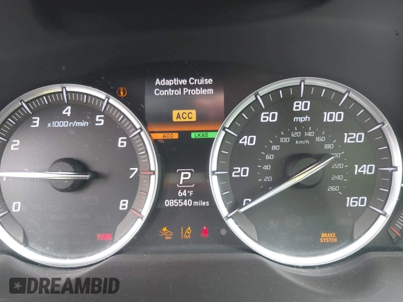 2020 Acura TLX Advance with VIN 19UUB3F8XLA002011, listed as a IAAI auction lot 42687511 with 85,540 mi miles and . Bid and sale history available at DreamBid. Image 7.