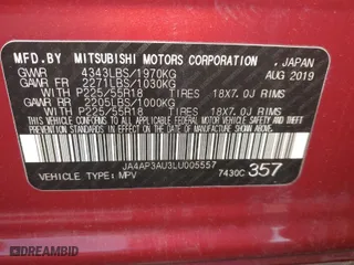 2020 Mitsubishi Outlander Sport ES 2.0 with VIN JA4AP3AU3LU005557, listed as a IAAI auction lot 41264637 with 59,403 mi miles. Bid and sale history available at carsss.com. Image 9.