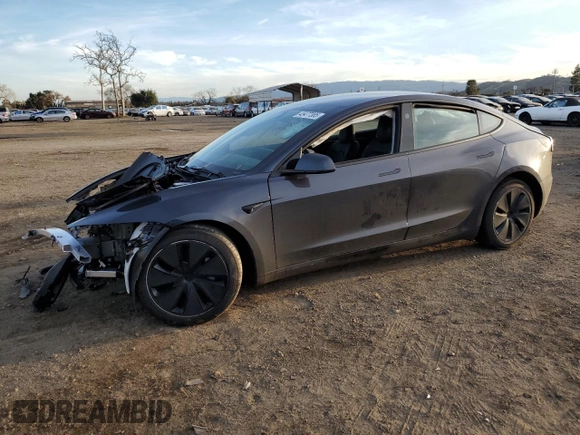 2024 Tesla Model 3 Long Range with VIN 5YJ3E1EB5RF753911, listed as a Copart auction lot 45477385 with 12,164 mi miles and Salvage Title. Bid and sale history available at DreamBid. Image 1.
