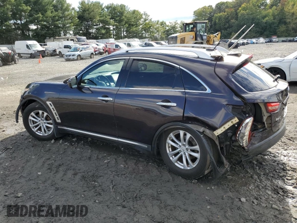 2010 Infiniti FX35 with VIN JN8AS1MW2AM856174, listed as a Copart auction lot 72948694 with 0 mi miles and Salvage Title. Bid and sale history available at carsss.com. Image 2.