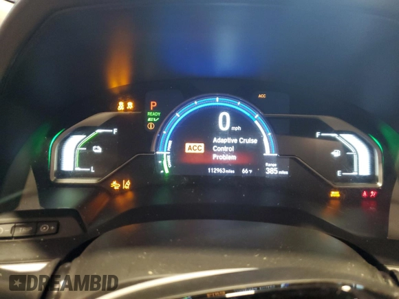 2018 Honda Clarity Plug-In Hybrid with VIN JHMZC5F16JC012163, listed as a Copart auction lot 75495544 with 112,963 mi miles and Salvage Title. Bid and sale history available at carsss.com. Image 9.