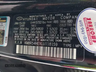 2020 Hyundai Palisade Limited z VIN KM8R54HEXLU118159, wystawiony jako IAAI lot #41922192 z przebiegiem 75 665 mil mil oraz . Historia ofert i sprzedaży dostępna na DreamBid. Obrazek 9.