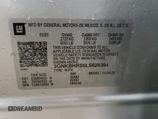 2020 Chevrolet Blazer LT с VIN 3GNKBHRS5LS626394, выставлен на аукционе Copart как лот 55733975 с пробегом 37 228 миль миль и На запчасти • Non repairable. История ставок и продаж доступна на DreamBid. Изображение 14.