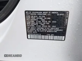 2019 Volkswagen Atlas SE с VIN 1V2LR2CA3KC543118, выставлен на аукционе IAAI как лот 41887298 с пробегом 103 261 миль миль и . История ставок и продаж доступна на DreamBid. Изображение 9.