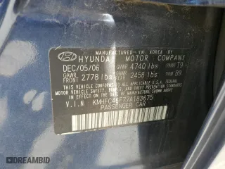 2007 Hyundai Azera SE with VIN KMHFC46F77A183675, listed as a Copart auction lot 46603685 with 159,910 mi miles and Salvage Title. Bid and sale history available at carsss.com. Image 15.