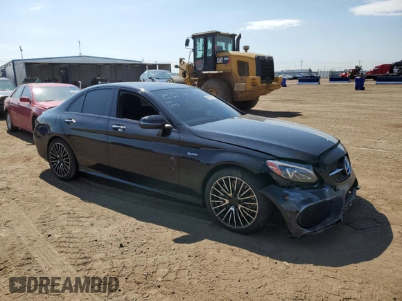 2018 Mercedes-Benz C 43 AMG with VIN 55SWF6EB4JU256519, listed as a Copart auction lot 63556254 with 66,677 mi miles and Salvage Title. Bid and sale history available at carsss.com. Image 4.