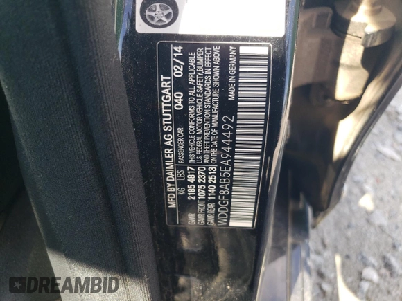 2014 Mercedes-Benz C 300 Sport with VIN WDDGF8AB5EA944492, listed as a Copart auction lot 52721825 with 114,856 mi miles and Salvage Title. Bid and sale history available at DreamBid. Image 12.