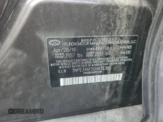 2016 Hyundai Sonata Sport with VIN 5NPE34AF5GH435360, listed as a Copart auction lot 48551875 with 164,036 mi miles and Salvage Title. Bid and sale history available at DreamBid. Image 12.