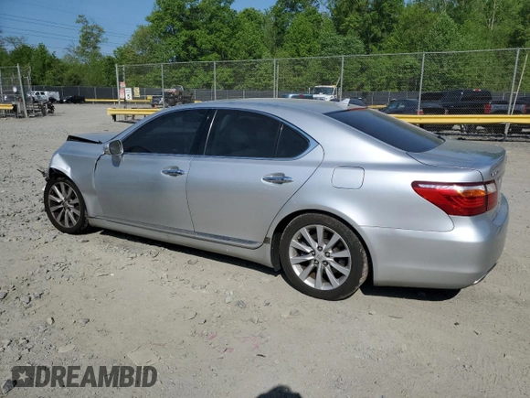 2010 Lexus LS 460 with VIN JTHCL5EF2A5005802, listed as a Copart auction lot 55045745 with 146,507 mi miles and Salvage title. Bid and sale history available at DreamBid. Image 2.