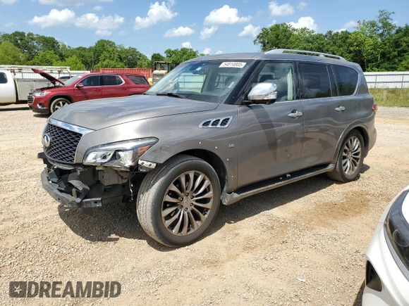 2017 Infiniti QX80 with VIN JN8AZ2NFXH9643163, listed as a Copart auction lot 54814805 with 199,586 mi miles and Salvage title. Bid and sale history available at DreamBid. Image 1.