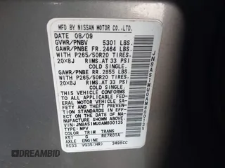2010 Infiniti FX с VIN JN8AS1MU0AM800135, выставлен на аукционе IAAI как лот 42549814 с пробегом 298 670 миль миль и . История ставок и продаж доступна на DreamBid. Изображение 9.