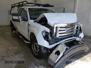 2010 Ford F-150 XL with VIN 1FTVX1CV2AKE27264, listed as a Copart auction lot 49683895 with 405,546 mi miles and Salvage title. Bid and sale history available at DreamBid. Image 4.